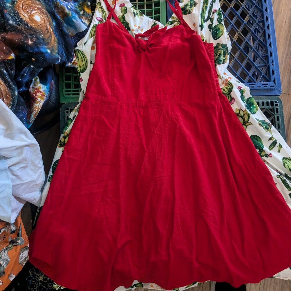 Old Navy Red Bow Tie Front Sundress